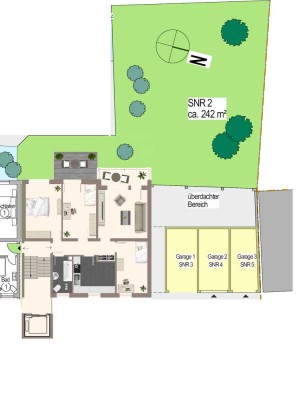 4 ZKB ** Provisionsfrei ** Gartenwohnung EG 242 qm Gartenanteil + großer Balkon