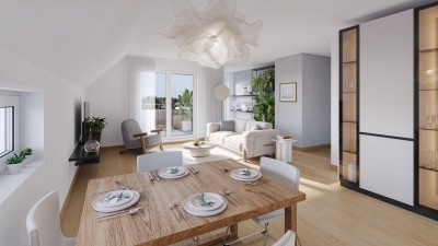 Anlage/Vorsorgewohnung: Klimaaktiv-zertifiziert, ca. 62 m2, Balkon, Grünlage, niedrige Betriebskosten, hauseigene Tiefgarage!