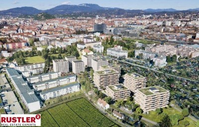 Lebensqualität am Fluss: Balkone im Jakomini Verde