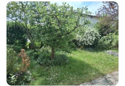 Schöne große Gartenwohnung mit Büro