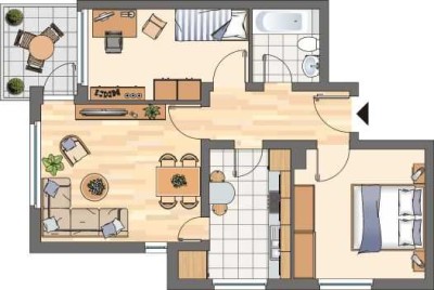 3-Zimmer-Wohnung in Kamen Methler - Balkon