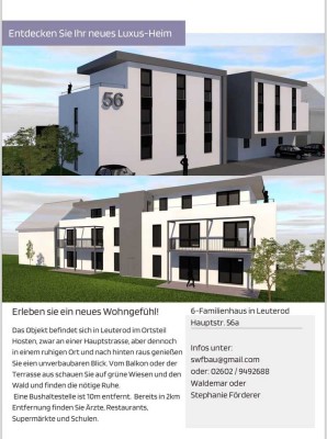 Attraktive 3 Zimmer-Wohnung mit EBK in Leuterod, Neubau Erstbezug, Dachterrasse