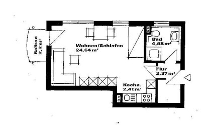 Wohnen auf Zeit, möblierte 1-Raum Wohnung