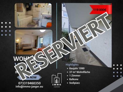 [Reserviert] Helle 1-Zimmer-Wohnung mit Balkon und Stellplatz in Eislingen – 37 m²