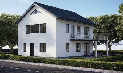 Stadtvilla mit Stil und Weitblick – elegantes Familienhaus mit großem Balkon, zwei Vollgeschossen un