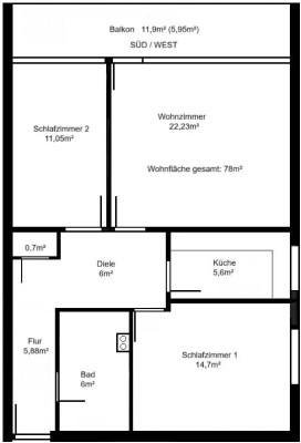 Top-saniert & ruhig gelegen: 3-Zimmer-Wohnung mit Balkon, Einbauküche & Stellplatz