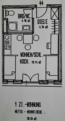 Vermietete 1-Zimmer-Whg. mit Pantry-EBK in Freiburg-Wiehre zu verkaufen