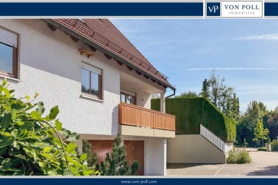 Wohnung mit Balkon, Garten und Garage