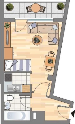 1-Zimmer-Wohnung in Dortmund Wickede