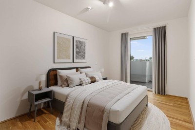 ERÖFFNUNGSANGEBOT: 2 Monate mietfrei wohnen - 2-Zimmer Wohnung Standard (möbliert) mit Zugang zu Fitness, Co-Working, Dachterrasse, Kinoraum