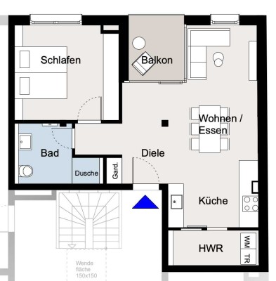 Schöne 2 Zimmer-Whg mit Balkon