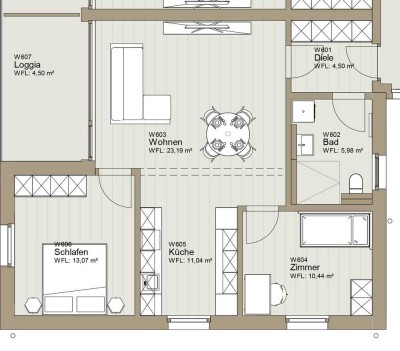 Lichtdurchflutete 3-Zimmer Wohnung