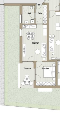 RESERVIERT - 2-Zimmer Erdgeschosswohnung mit Südterrasse