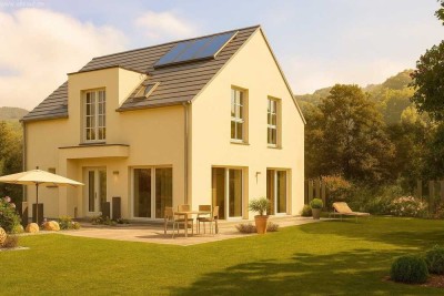 Platz für die ganze Familie mit Traumhaus und Fernblick