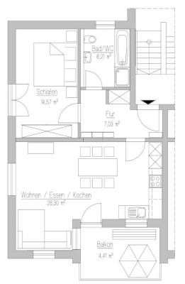 Schöne 2-Zimmer-Wohnung mit Südbalkon zur Rench