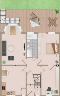 Stilvolle 3-Zimmer-Wohnung mit Terrasse und großem Garten