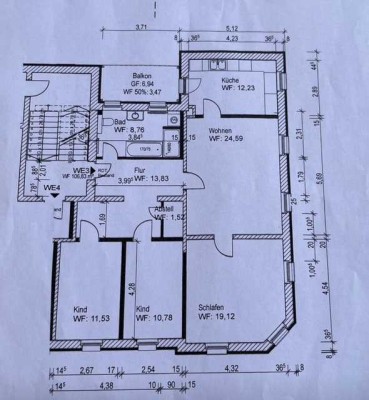 *Ab Oktober* Modernisierte 4 Zimmer Wohnung mit Abstellraum, Balkon