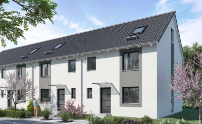 Neubau-Reihenhäuser in massiver Bauweise – Effizienzhaus-40-Standard und eigener Garten