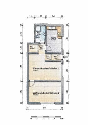 Helle und moderne 2ZKB+Abstellraum, Souterrain Wohnung, kernsaniert 2023, in Walzbachtal