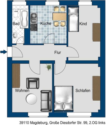 Endlich Zuhause: interessante 3-Zimmer-Wohnung