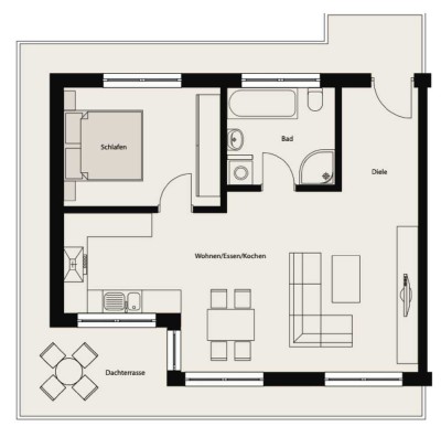 Exklusive, neuwertige 2-Zimmer-Penthouse-Wohnung mit gehobener Innenausstattung mit EBK in Oberndorf