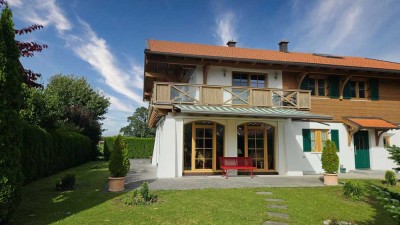 Exklusive, moderne 154m² Gartenwohnung Grassau - ruhig, sonnig, Bergblick, Garage - 5min Golfplatz