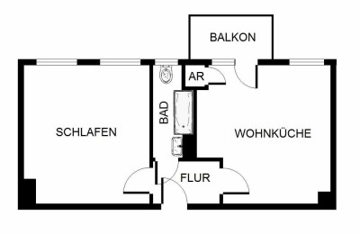 Auf gute Nachbarschaft: günstiges 1-Zi.-Single-Appartment