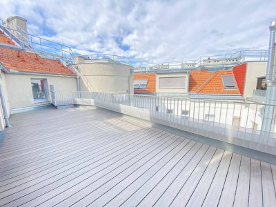 Familienfreundliche Dachgeschoßwohnung mit 40 m² Terrasse in top Grün-Ruhelage; 1 Stellplatz inkludiert - zu kaufen in 1090 Wien