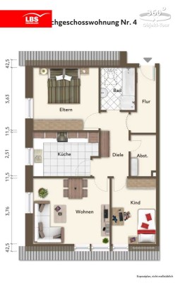 Attraktive, neuwertige 3-Zimmer-Dachgeschosswohnung