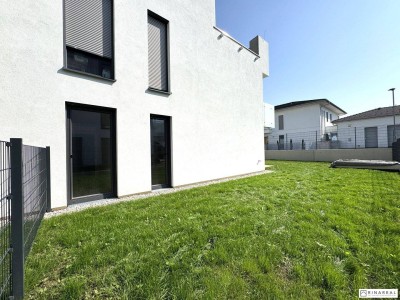 Traumhafte 3 Zimmer Gartenwohnung | Blumengasse - ERSTBEZUG | ca. 23 m² Terrasse &amp; ung.150 m² Eigengarten | zzgl. Tiefgaragenstellplatz | Top D4