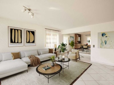 Top geschnittene 3,5-Zimmer-Wohnung mit viel Licht, Balkon und Garage in Hirschlanden