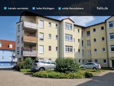 Perfekt vermietete 2-Raum-Wohnung + Balkon + Tageslichtbad + Außenstellplatz in besonders ruher Lage