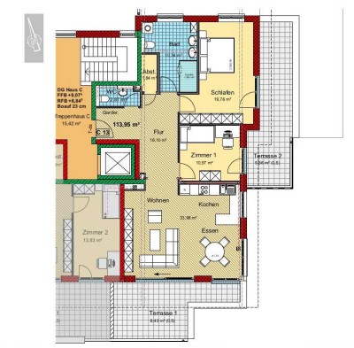 Provisionsfrei: 3,5-Zimmer-Penthouse-Eigentumswohnung barrierefrei mit 2 TG-Stellplätzen