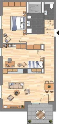 3-Zimmer-Wohnung in Bonn Endenich, Neubau Erstbezug