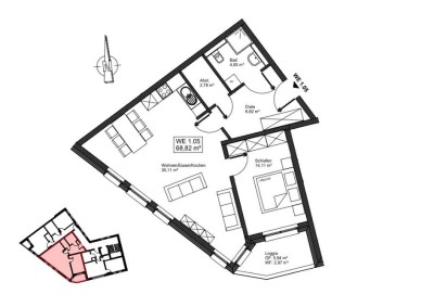 Wohnen im modernen Neubau - Whg. Nr. 1.05