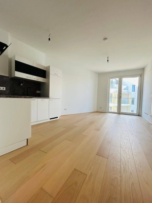 PROVISIONSFREI! ERSTBEZUG! DIREKTEM BLICK AUF DIE DONAU! THE SHORE! RUHIG! LICHTDURCHFLUTETE 2. ZIMMER MIT 7m² BALKON! CONCIERGESERVICE! FITNESS! SPA-BEREICH! EINBAUKÜCHE!