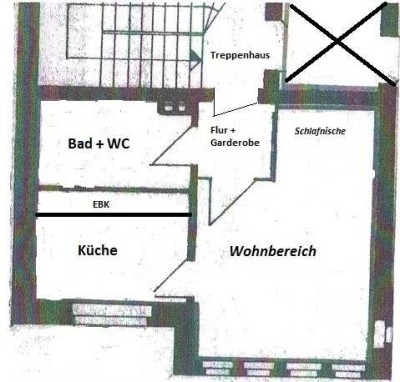 Schöne 1-Zimmer-Wohnung mit Einbauküche in Hildesheim - Ost