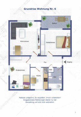 Schöne 3-Zimmer-Wohnung mit Balkon in Braunschweig-Wenden