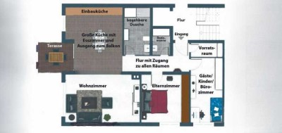 Barierefrei, Rollstuhlgängig, gepflegte 3-Zimmer-Wohnung, Balkon, Keller, Garage, Behindertengerecht