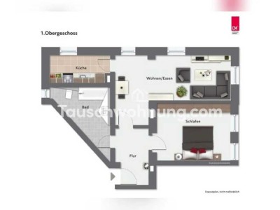 Tauschwohnung: 2-Raum-Wohnung in Dachgeschoss