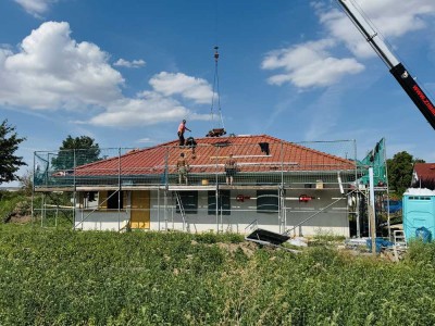 Neubau Einfamilienhaus Bungalow, Feldrandlage, Brockenblick und Garage in Emersleben (Halberstadt)