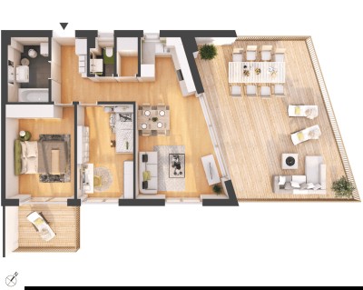 Hochwertige 3-Zimmer Neubau-Wohnung mit großer Terrasse (W09)