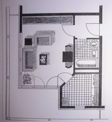 Helles 1-Zimmer Appartement mit Terrasse im 4. OG
