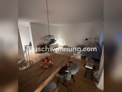 Tauschwohnung: Maisonette Wohnung mit Garten am Rhein