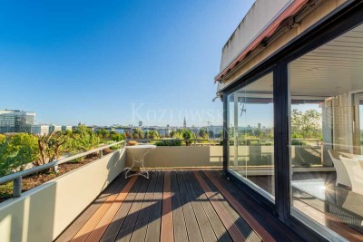 Neckarpromenade exklusiv - Vollmöbliertes Design-Penthouse mit sonniger Dachterrasse!