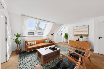 Luxusoase zum Erstbezug: Architekten-Dachgeschosswohnung mit 6 Zimmern