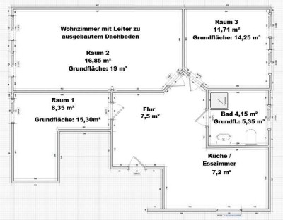 Schöne, geräumige Dachgeschosswohnung mit praktischem Spitzboden
