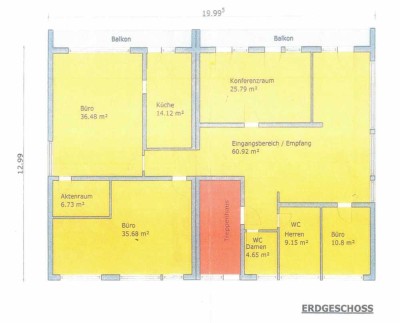 Büroetage EG mit 204 qm ab sofort zu vermieten