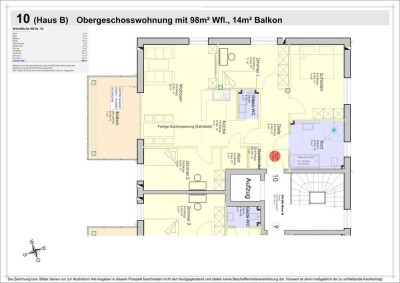 Sofort fertig! 98m² Komfort OG-Wohnung mit XXL Balkon, Abstellraum & Gäste WC, (10)