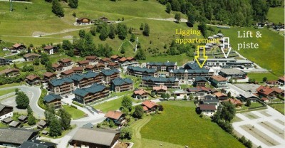 Ferienwohnung mit 3 Schlafzimmern direkt am Skilift im lebhaften Bramberg